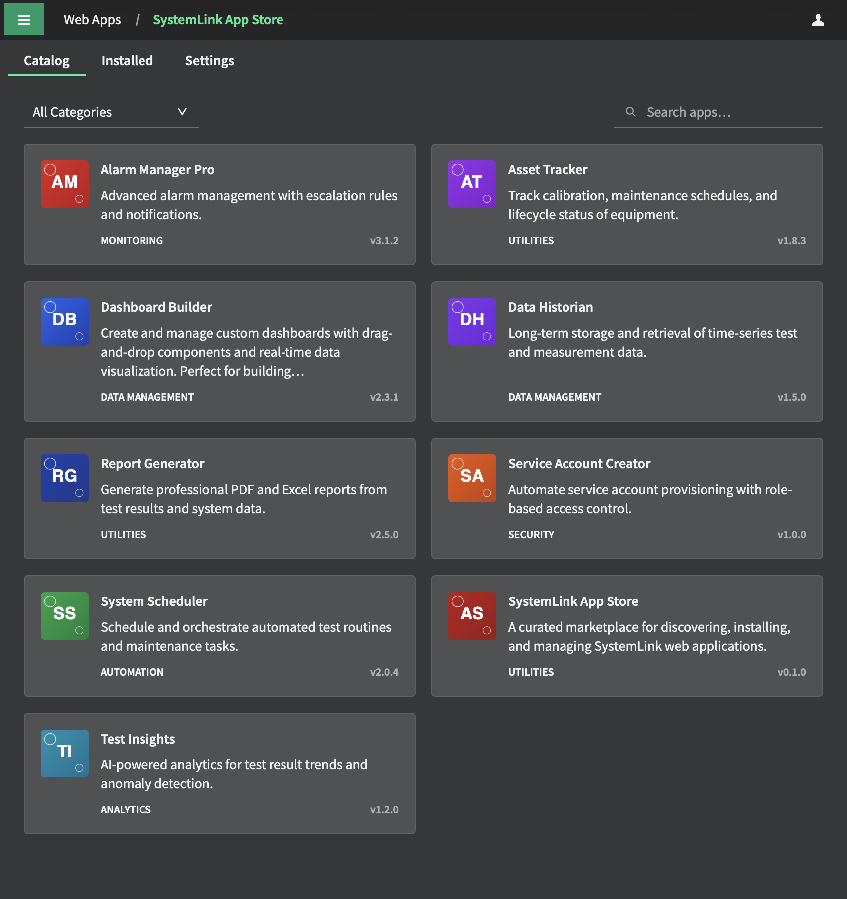 Plugin Manager for SystemLink catalog — browse and install extensions